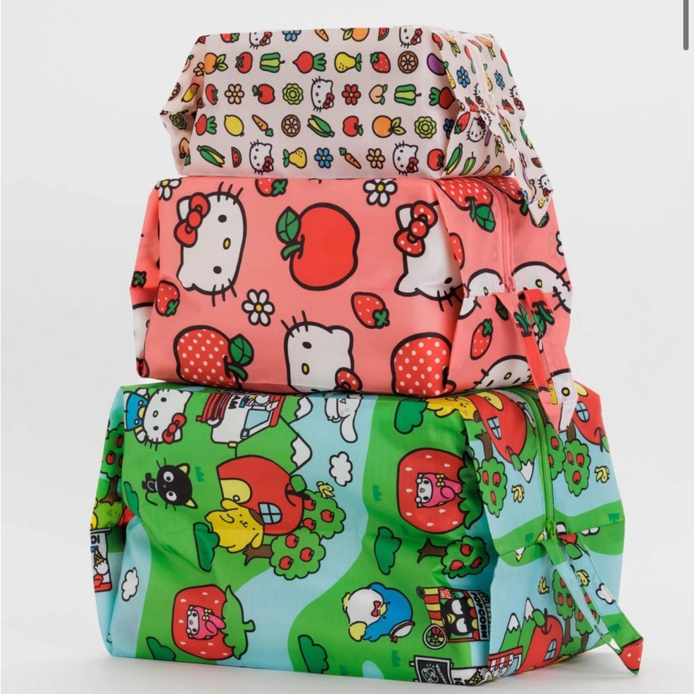 NWT - Baggu 3D Zip Pouch Set - Hello Kitty & Friends